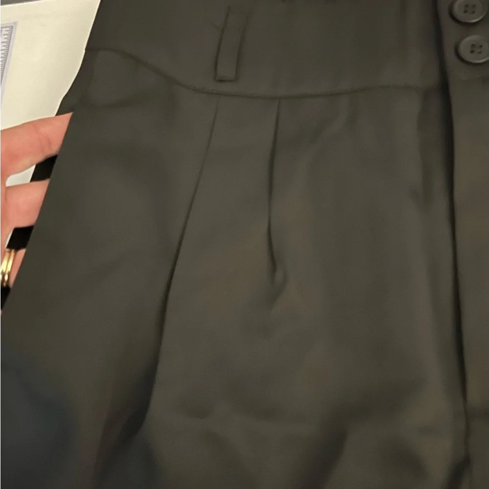 Halara Black High Waisted Double Button Straight Leg Work Pants Size Medium NEW - Picture 11 of 13